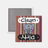 Funky Elephant Circle Mosaik mit Streifen Magnet (Vorderseite/Rückseite)