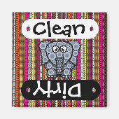 Funky Elephant Circle Mosaik mit Streifen Magnet (Vorne)