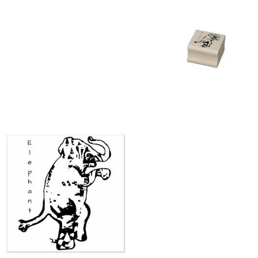 Funky Elephant Gummistempel (Stempel)