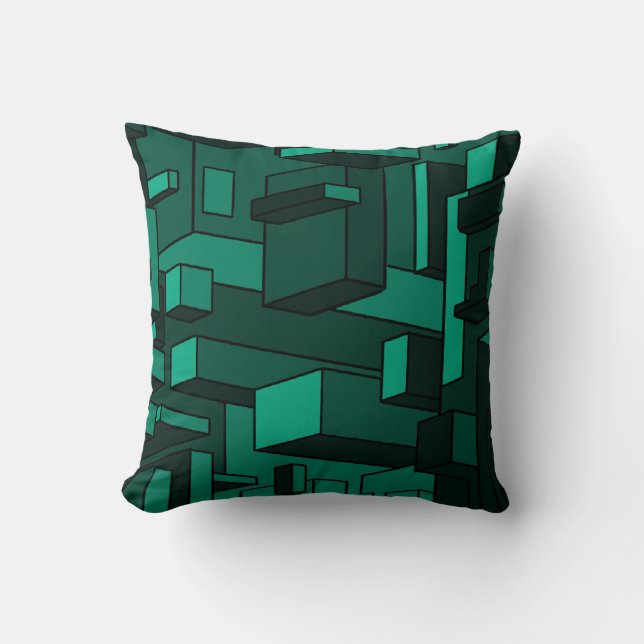Funky Emerald Green Throw Kissen (Vorderseite)