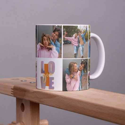 Funky Energetic I Liebe You Foto Collage Kaffeetasse