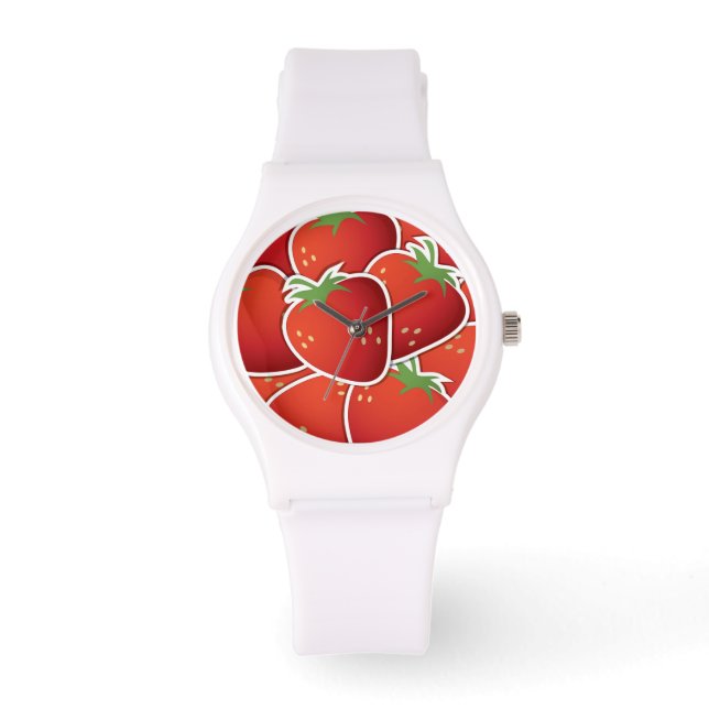 Funky Erdbeeren Armbanduhr (Vorderseite)
