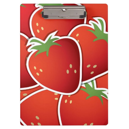 Funky Erdbeeren Klemmbrett (Vorderseite)