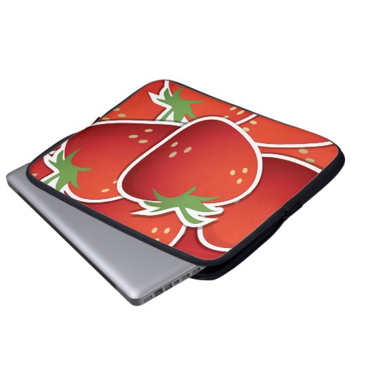 Funky Erdbeeren Laptopschutzhülle (Vorne Knopf)