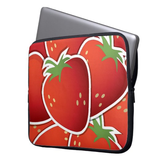 Funky Erdbeeren Laptopschutzhülle (Vorderseite Links)