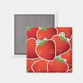 Funky Erdbeeren Magnet (Vorderseite/Rückseite)