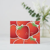 Funky Erdbeeren Postkarte (Stehend Vorderseite)