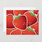 Funky Erdbeeren Postkarte (Vorne/Hinten)