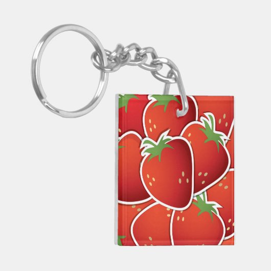 Funky Erdbeeren Schlüsselanhänger (Vorderseite links)