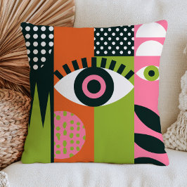 Funky Evil Eye Design RETRO-Ästhetik abstrakt Kissen