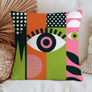 Funky Evil Eye Design RETRO-Ästhetik abstrakt Kissen