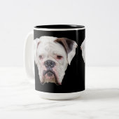 Funky Face Boxer Zweifarbige Tasse (Vorderseite Links)