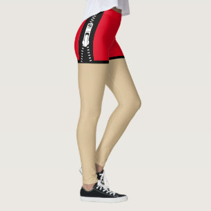 Funky Fake Shorts Einzigartiges Design Zipper Chic Leggings