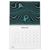 Funky Fantasy Waves 3D Modern Art Designs Kalender (Feb 2026)