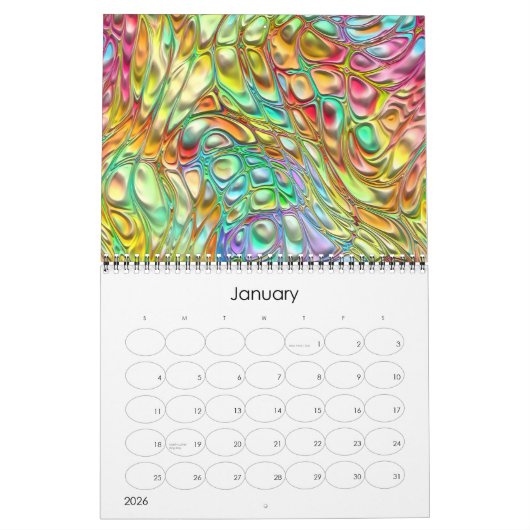 Funky Fantasy Waves 3D Modern Art Designs Kalender (Jan 2026)