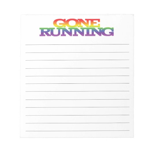 Funky farbenfrohe Rainbow-Gone mit Linenpapier Notizblock (Vorderseite)