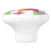 Funky farbenfrohe Retro-Dreiecke Mosaikmuster Keramikknauf (Seitenansicht)