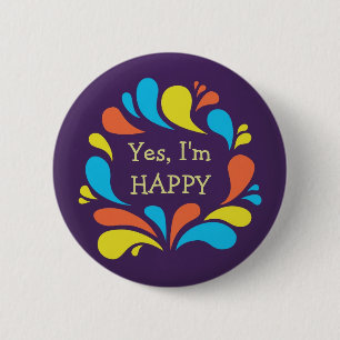 Funky farbenfrohe Wirbel Benutzerdefinierter Textg Button