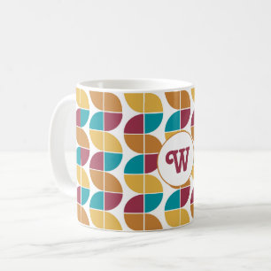Funky farbenfrohes Retro-70er-Jahre-Vintage-Geomet Kaffeetasse