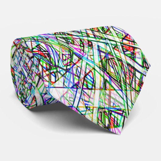 Funky Farbgestreifte Krawatte (Gerollt)