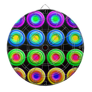Funky Farbige 3D Kreise Dartscheibe