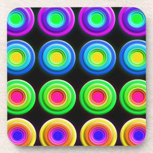 Funky Farbige 3D Kreise Getränkeuntersetzer