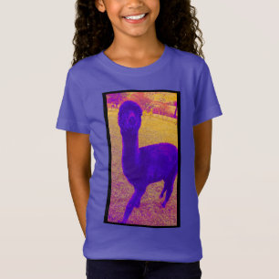 FUNKY FARBIGE ABSTRAKTE ALPACA BILD LILA GELB T-Shirt