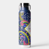 Funky farbige Paisley personalisiert Trinkflasche (Vorne)
