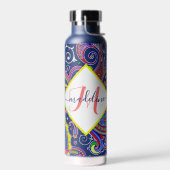 Funky farbige Paisley personalisiert Trinkflasche (Links)