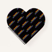 Funky-farbiger Regenbogeneffekt, der Text läuft Notizblock (Vorderseite)