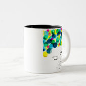 Funky farbiges Haarmädchen Aquarell Zweifarbige Tasse (VorderseiteRechts)