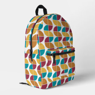 Funky farbiges Retro 70er Vintag geometrisches Mus Bedruckter Rucksack