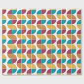Funky farbiges Retro 70er Vintag geometrisches Mus Geschenkpapier (Flach)