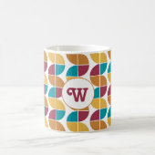 Funky farbiges Retro 70er Vintag geometrisches Mus Kaffeetasse (Mittel)