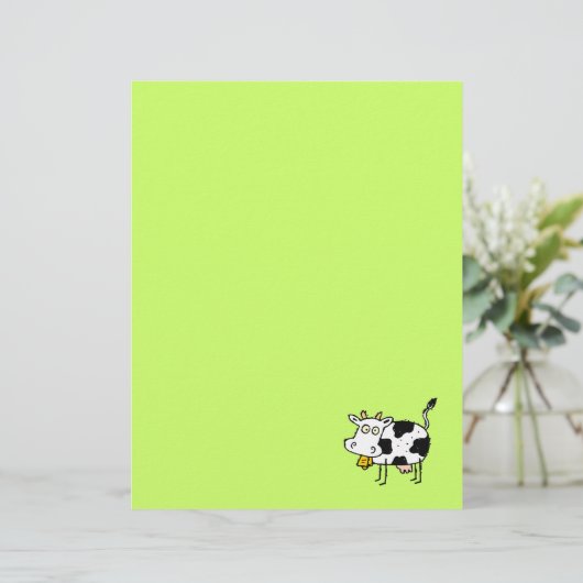 Funky Farm Cow Gerecycelt Letterhead Paper (Stehend Vorderseite)
