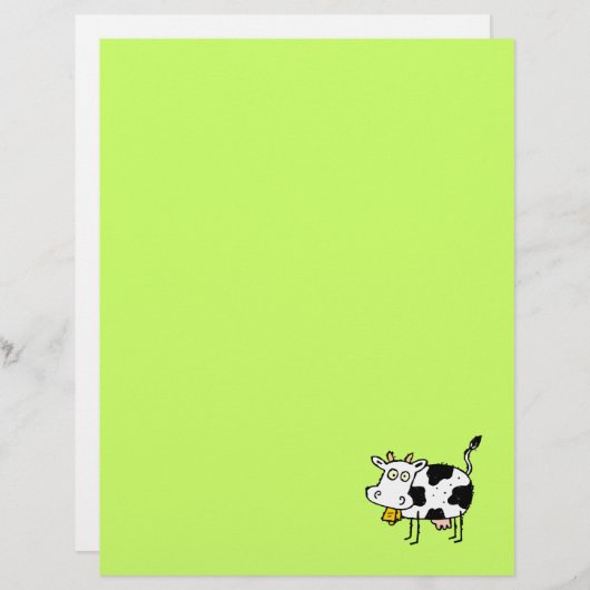 Funky Farm Cow Gerecycelt Letterhead Paper (Vorne/Hinten)