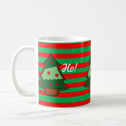 Funky Festive Stripes and Tree Kaffeetasse (Links)