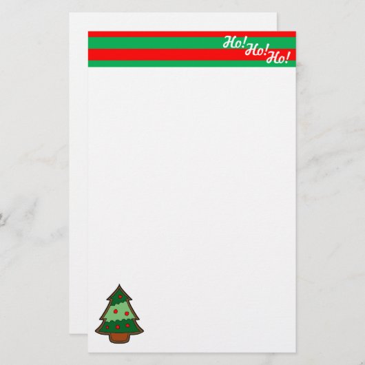 Funky Festive Tree and Elf Stripes Briefpapier (Vorne/Hinten)