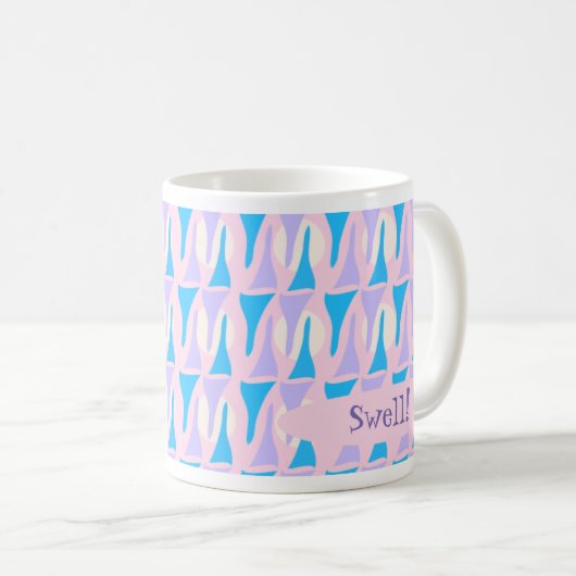 Funky Fifties Custom Swanky Kitsch Fun Muster Kaffeetasse (VorderseiteRechts)
