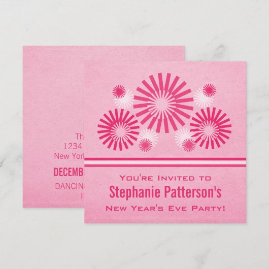 Funky Fireworks - Einladung zum Silvesterabend, ro (Vorne/Hinten)