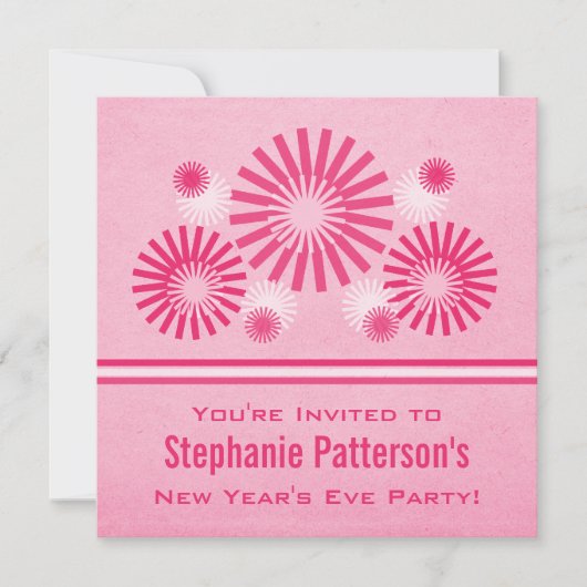 Funky Fireworks - Einladung zum Silvesterabend, ro (Vorderseite)