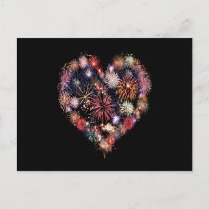 Funky Fireworks-Liebe Postkarte