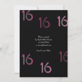 Funky Fireworks Sweet 16 Birthday Einladung (Rückseite)