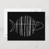 Funky Fish - B & W Postkarte (Vorne/Hinten)