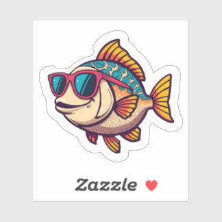"Funky Fish mit Sonnenbrille Aufkleber
