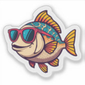 "Funky Fish mit Sonnenbrille Aufkleber (Vorderseite)