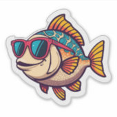 "Funky Fish mit Sonnenbrille Aufkleber (Vorderseite)