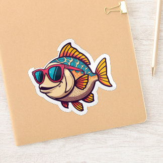 "Funky Fish mit Sonnenbrille Aufkleber