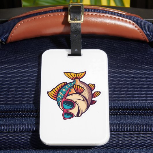 Funky Fish mit Sonnenbrille Gepäckanhänger (Vorderseite Insitu 2)