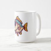 "Funky Fish mit Sonnenbrille Sticker Kaffeetasse (VorderseiteRechts)